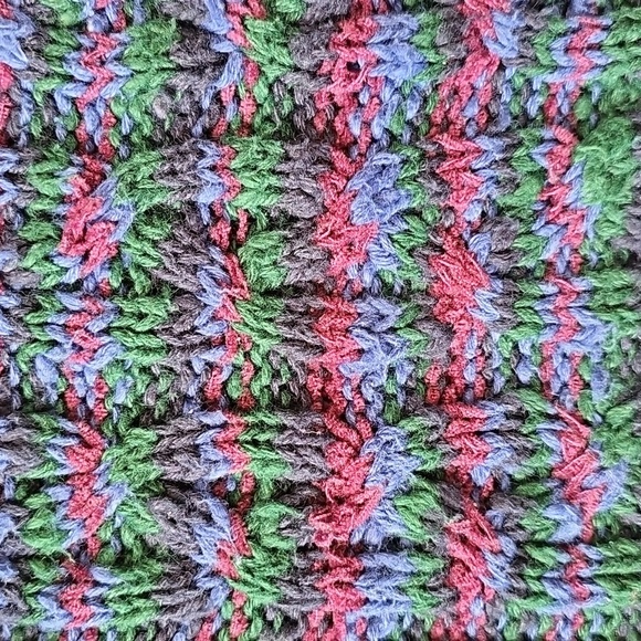 Liz Claiborne Aran Cable Knit Striped Ramie Granny Pullover Sweater Medium - Picture 6 of 12